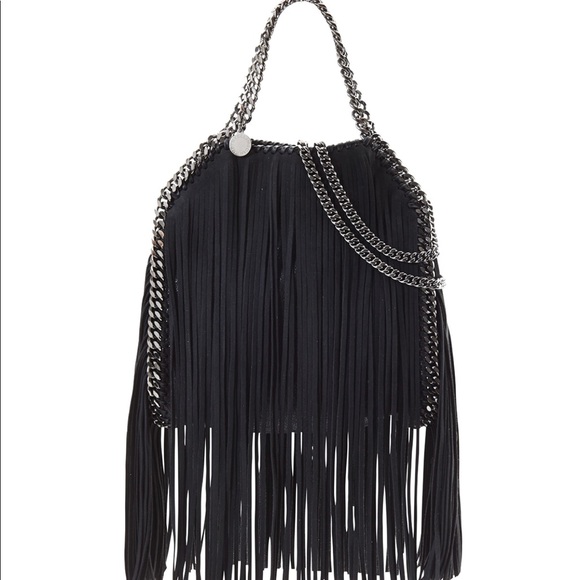 black fringe handbag